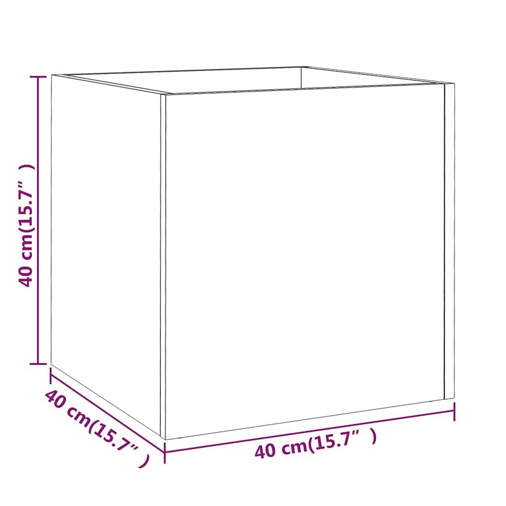 Homogen Macetero de roble ahumado, 40 x 40 x 40 cm, material de madera, para balcón, jardín, interior y exterior, resistente a la intemperie, con drenaje y uso de riego, de pie y colgante, versátil