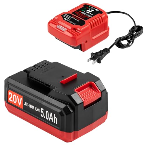 DONGPUCUN 20V 5.0Ah Lithium Battery and Charger Kit for Bauer 20V Battery with Compact Portable Charger for Bauer 20V Lithium Batteries
