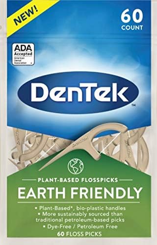 DenTek, Earth Friendly Plant-Based Floss Picks, 60 Count, (Pack of 1)