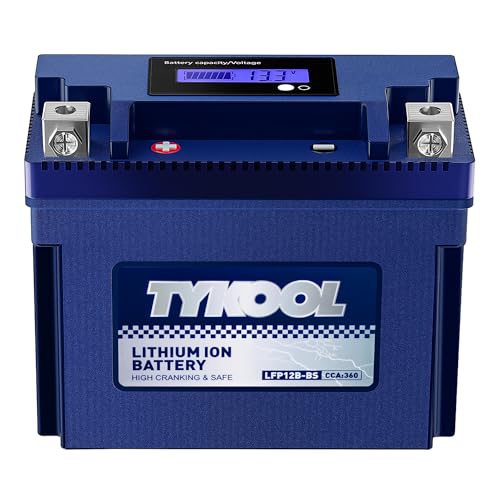 TYKOOL YT12B-BS Batería de litio LiFePO4 para motocicleta, 12 V 6 Ah, 360 CCA, BMS integrado, batería de deportes de potencia, para ATV, UTV, moto acuática, moto de nieve, quad, cortacésped, tractor