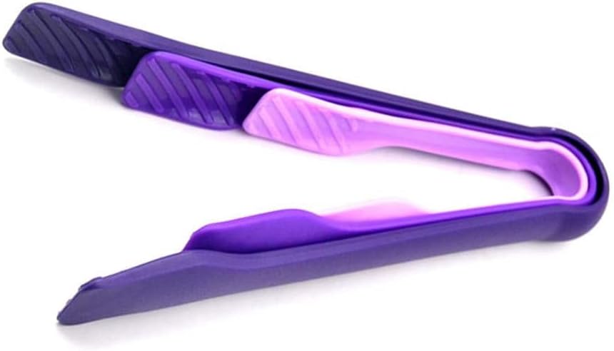 Premium Quality Food Tongs Handle Buffet BBQ Clip Cooking Utensil Kitchen Bread Tools Purple Tongs