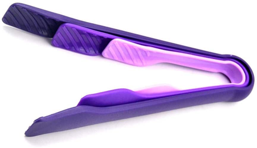 Pince à Nourriture avec poignée pour Buffet, Barbecue, ustensile de Cuisine, ustensile de Service, ustensiles de Cuisine, Outils à Pain, Violet