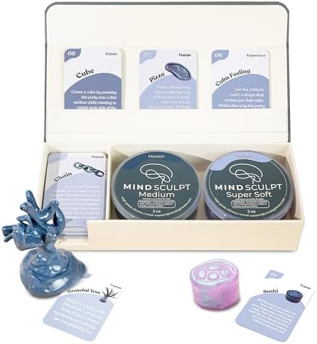 MindSculpt Focus & Stress Relief Putty Kit | 52 Guided Calming Ex...