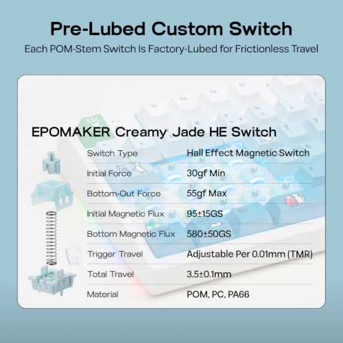Image of EPOMAKER HE108 Wireless Gaming Keyboard, 8K Polling & 10000mAh, SOCD & DKS