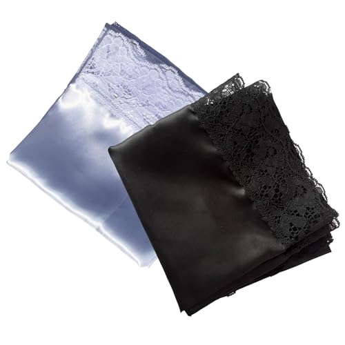 26‘’ Silk Lap Scarf Body Scarf with Lace Lap Scarves Handkerchief lapscarfs for ladies Women Church