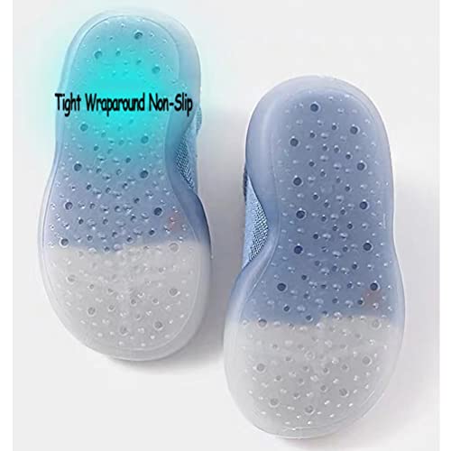 Chicone 2 Pairs Baby Socks Anti Skid Rubber Soft Sole Infant Slippers Prewalker Shoes (Green&Blue, 12-18 Months) 12 Months4