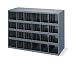 Durham 356-95 Gray Cold Rolled Steel 24 Opening Bin with Slope Self Design, 33-3/4" Width x 23-7/8" Height x 12" Depth