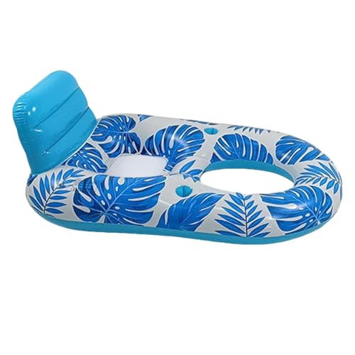 Aufblasbarer Pool-Sessel, Liegestuhl, aufblasbar, Schwimmstuhl mit Getränkehalter – Schwimmfloß, Sonnenschwimmer, multifunktional, für Garten, Hinterhof, Pool,