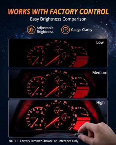 Image of WLJH Extremely Bright Red Dash Instrument Panel Gauge Cluster Bulbs + Climate Control Lights + Clock Light Led Kits for Lexus IS300 2001-2005, Pack of 12 | 3030 SMD, Dimmable, 360 Illumination, Gauge Illumination, Instrument Panel Light, Time Display, 12-Pack