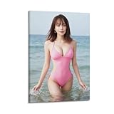 蛯原友里 ポスターキャンバス壁画油絵モダン スタイル ホーム デコレーション12x18inch(30x45cm)