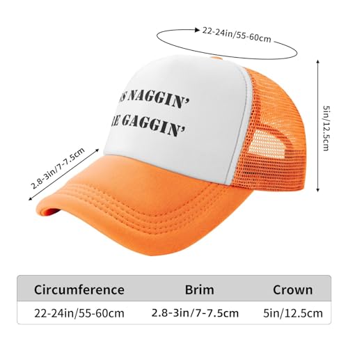 Image of Less Naggin More Gaggin Trucker Hat Funny Baseball Caps Adjustable Fishing Hats for Men Women Black