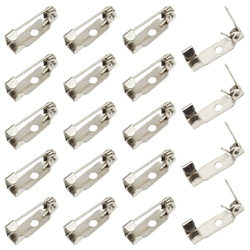 Yosawa 200 Pcs Brooch Pins, Backs with Safety Clasp, Locking Pins for DIY Crafts, Name Tags, Jewelry Making (15mm)
