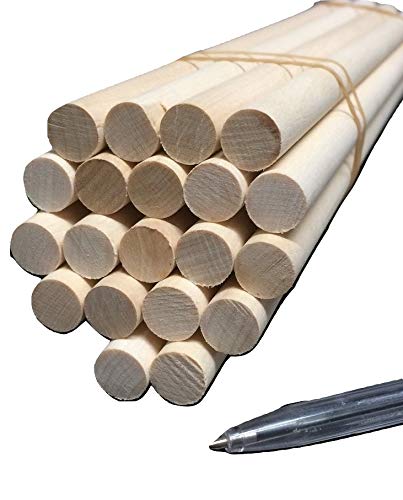 12mm x 600mm (60cm) Wooden Birch Dowels/Craft Sticks - (10 Pack)