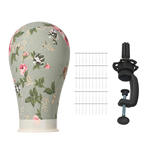 Christmas Mannequin Head for Wigs 21~25 Inches Wig Head Cork Canvas Mannequin Head Wig Display Styling Head with T-Pins Wig Mannequin Head Stand