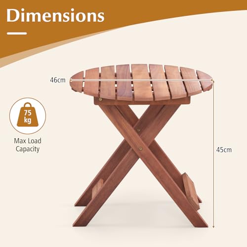 Table basse extérieur bois robuste pliable GOPLUS pour balcon et terrasse