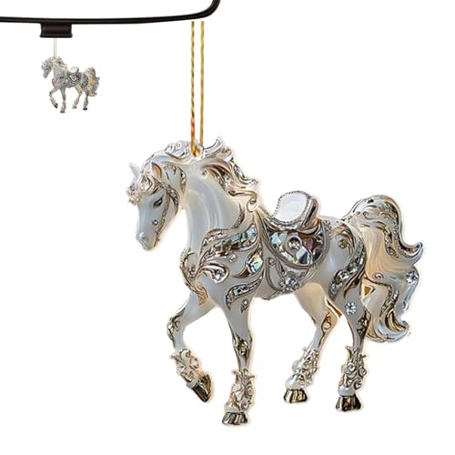 Lpoppcx Décorations de Cheval pour Sapin de Noël | Décorations en Acrylique 2D de Type Pendentif - Ornements Western,pour Décoration De Maison De Fêtes sur Table Mur Fenêtre pour Filles Et
