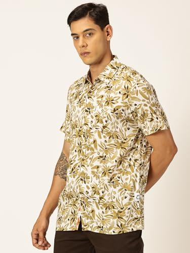 Image of Thomas Scott Men's | Printed | Half Sleeve | Regular Fit | Cotton Rayon | Spread Collar | Casual Shirt