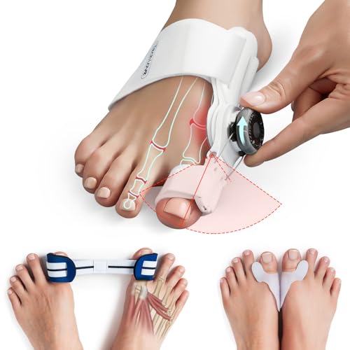 Tech Love Corrector de Juanetes,Férula Para Juanetes [1x], Separador de Silicona [2x] y Correa de Entrenamiento Para los Dedos del pie [1x], Tamaño Unisex, Juego de Día/Noche