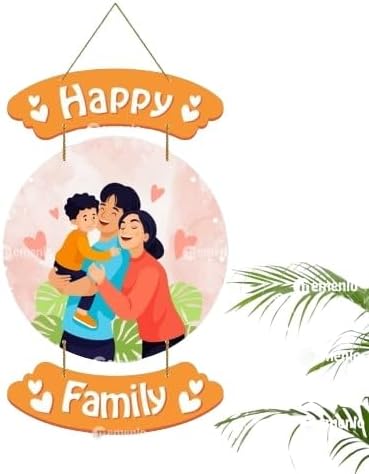 Stylish Wooden Welcome to Happy Family Wall hanging for Home Decor|Gift Design 1