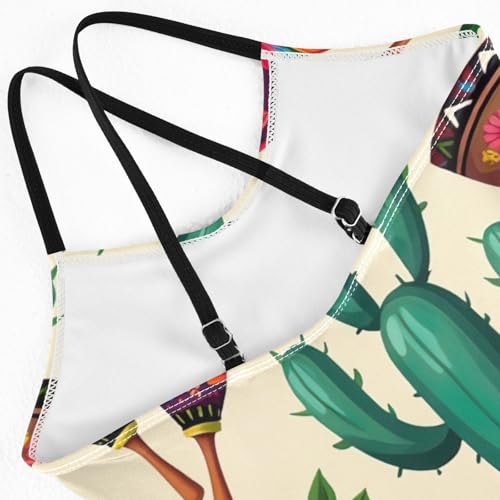 CHIFIGNO Skulls Guitars Beige Bathing Suits Kids Quick Dry Crossback Toddler Swimsuit Girl One Piece 3T4