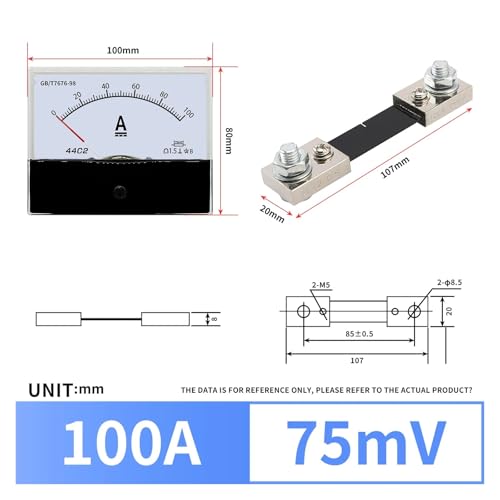 Ampèremètre 44C2 mécanique anti interférence pour courant continu 100A - 2