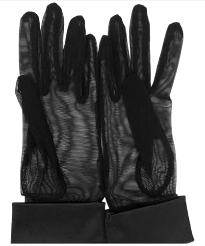 Guantes de tul negro para boda y mantilla que realzan tu vestido de fiesta