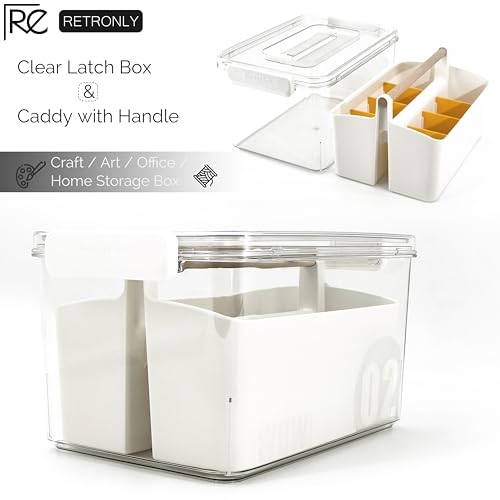 Image of Craft Caddy with Lid and Lift-Out Portable Caddy, Orange