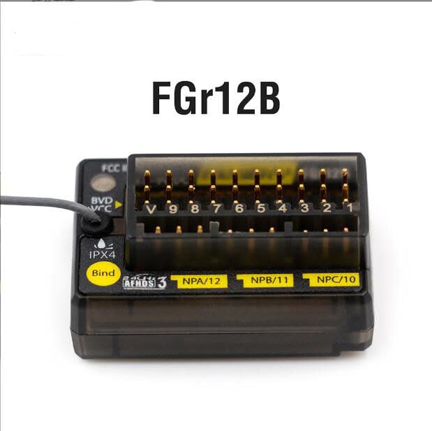 Flysky FGR12B Receiver Single Antenna 2.4GHz 12CH for AFHDS 3 Transmitters and RF Modules PL18 NB4 NB4 Lite FRM302 and RC Car Boat