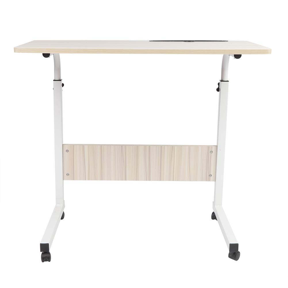 Ausla Mesa Ajustable para Computadora Portátil, Escritorio de MDF con Ruedas, Carrito para Computadora Portátil con Ruedas Ajustable en Altura de 31,57 X 15,75 Pulgadas para Estudio Junto a la Cama,