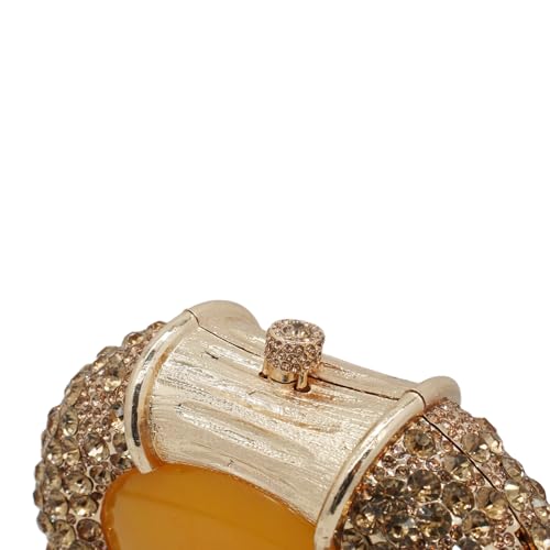 Image of UMREN Women Crystal Oval Shell Evening Purse Bags Luxury Rhinestone Clutch Unique Gems Handbag Bridal Wedding Shoulder Bag