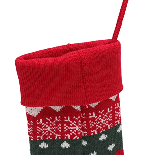 Meia De Natal De Malha BORDSTRACT, Bolsa Decorativa De Lã Para Meias Infantis Com Anel Para Pendurar