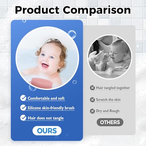 Image of Silicone Body Scrubber Shower, Soft Gentle Shower Brush Loofah for Sensitive Skin, Lather Well, Handheld Cleansing Skin Brush for Young and Old Men Women (Colorful-A)