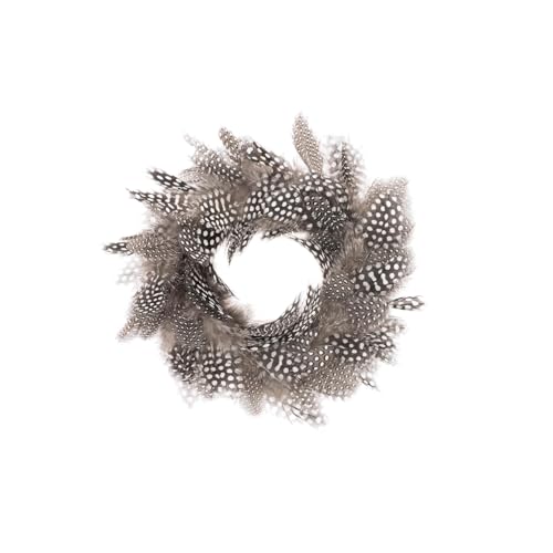 GLOREX 6 3821 302 - Dekokranz aus Perlhuhnfedern, ca. Ø 18 cm großer...