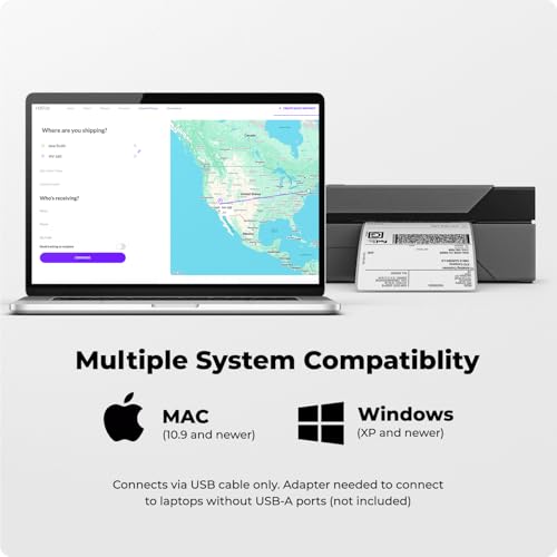 rollo usb shipping label printer - commercial grade 4x6 thermal label printer for shipping packages - high speed custom sticker label maker for small business - supports windows amp mac