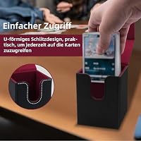 Tolesum Card Deck Box for MTG, Gathering Kartenbox für 100+ Karten, PU Leder Starkes Magnetic Sammelkarten Box Kompatibel Magic Commander TCG Karten (Vertikal-Schwarz und Rot) – Ansicht 6