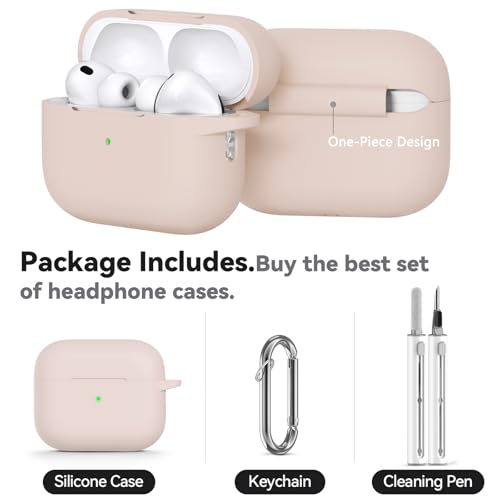 Image of Ljusmicker for AirPods Pro 3 Case 2025 with Cleaner Kit,Soft Silicone Protective Cover for Apple AirPods Pro 3rd Generation Cases for Women Men,for AirPod Pro 3 Cover with Keychain-Milk Tea