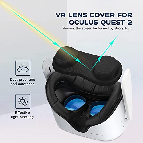 Vakdon Active Air Circulation Fitness Facial Interface Compatible For Meta/Oculus Quest 2, Soft & Comfortable Pu Face Pad And Lens Protector Cover, 2 Speeds Cooling Fan To Relieve Lens Fogging(Black) #TOP3