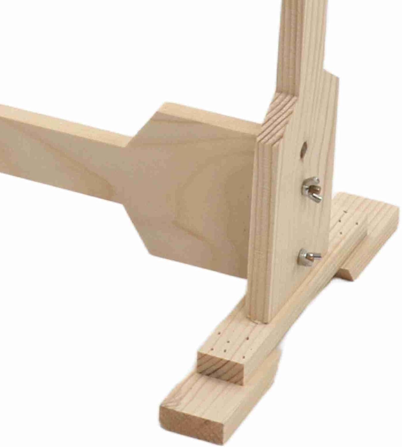 ZAICOLER Wooden Pine Floor Standing Tapestry Cross Stitch Frame, 9CT Height Adjustable from 24.5cm to 50cm with 5 Foot Positions for Stability, 360 Degree Swivel Top for Maximum