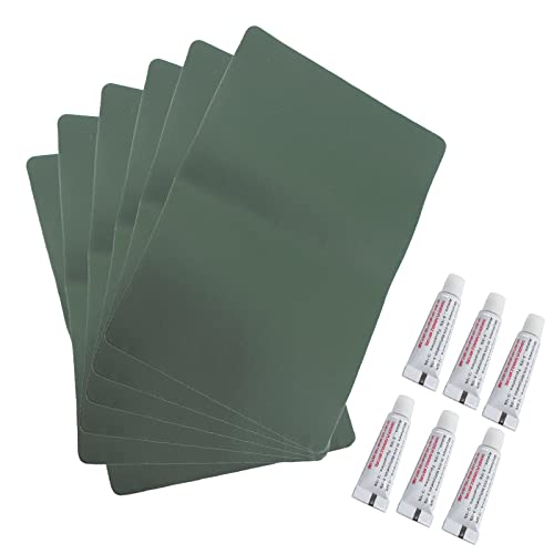 Medifier 6 Pack 185mm*125mm PVC Heavy Duty Inflatable Boat Repair Patch Kit with Glue Rubber Boat Waterproof Patches Adhesive Repair Accessory Kit for Inflatable Boat Canoe Kayak Green