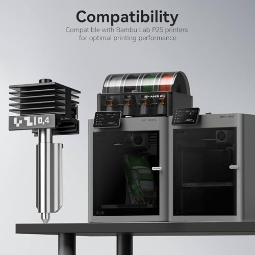 P2S High Speed Integriertes Quick Swap Hotend, 0.4mm Gehärtete Stahldüse High Temp Extruder Hot End Ersatz mit Silikonhülle Compatible with Bambu Lab P2S 3D Drucker
