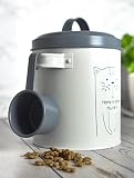 Sendez Trockenfutterdose mit Deckel und Löffel Mettaldose Tierfutter Vorratsdose Katzenfutterbox Futteraufbewahrung Katze