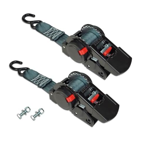 ANLULOAD 2 Pack Retractable Ratchet Straps (2in x 6ft),Cargo Strap Tie Downs for Trunk, Garage Motorcycles, Atvs,Trailers-WLL1,653lb,BS:3,307 lbs（Black） Cover