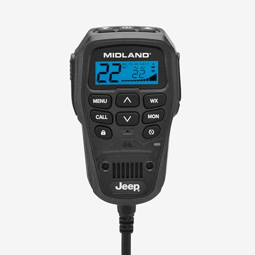 Image of Midland - MXT275 Jeep Branded MicroMobile GMRS Radio - 15 Watts Two-Way Radio with Integrated Control Microphone - Overland Tractors Detachable External Magnetic Mount Antenna - 8 Repeater Channels