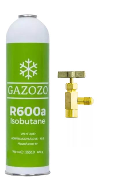 Kältemittel R600a 750ml/420g Isobutan + Entnahmeventil/Stechventil