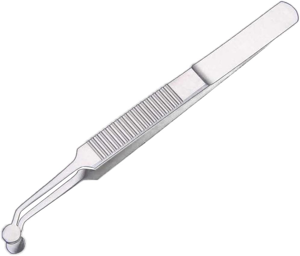 ZGORENDZ Premium Stainless Steel Arita Tauber Meibomian Gland Expressor Forceps Eyelid Massage Tweezers-Round Tip..