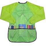 Newcomdigi Children's Art Smock Long Sleeve Painting Apron Waterproof Painting Apron(Green)