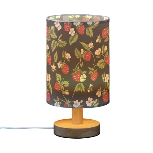 Lámpara de mesa de noche pequeña Black Strawberries con USB miniatura 2