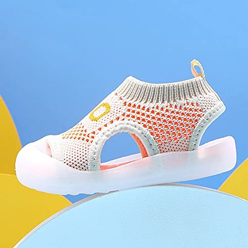 Boys Sandals Mesh Girls Sandals Kids Baby Boys Beach Toddler Infant Soft Breathable Shoes Baby Shoes (Orange, 21)2