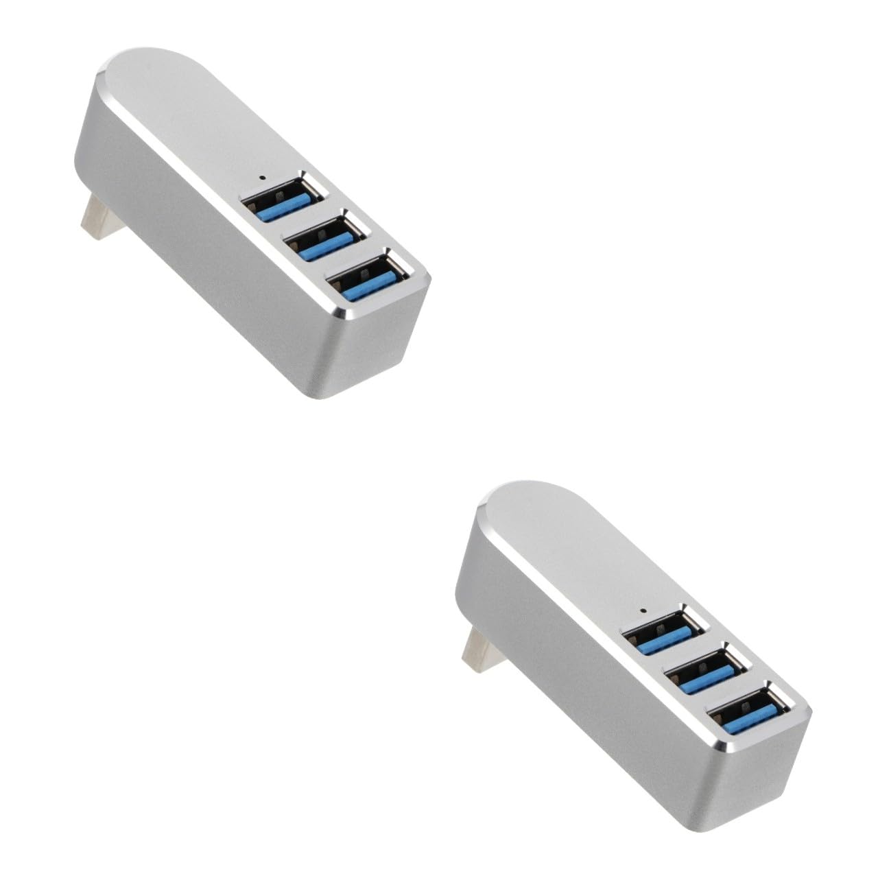 Gatuida 2pezzi Hub Usb Rotante Alluminio Adattatore Multi-port Per Laptop e Dispositivi Porte Usb Per Mouse Tastiera e Fotocamera Design Compatto e Portatile Trasmissione