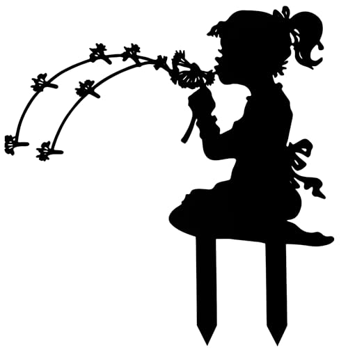 Dandelion Girl Garden Stake